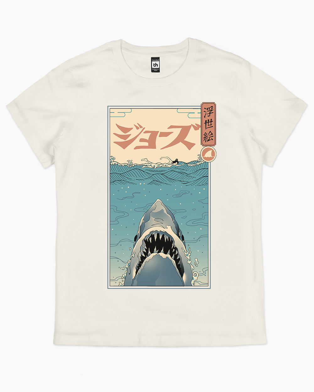 Shark Ukiyo-e T-Shirt Australia Online #colour_natural