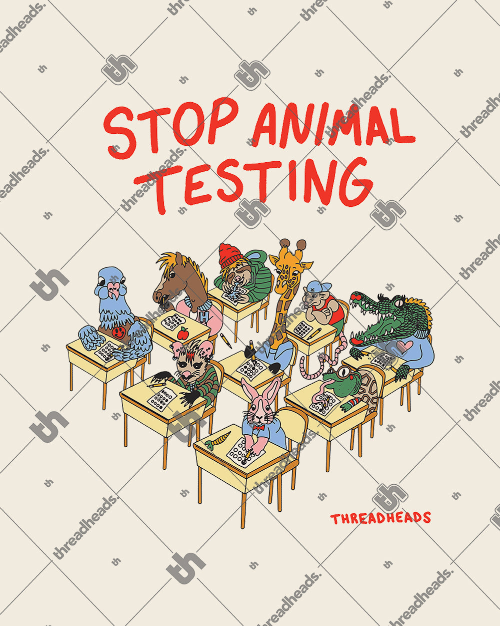 Stop Animal Testing Crop Tee Australia Online #colour_natural