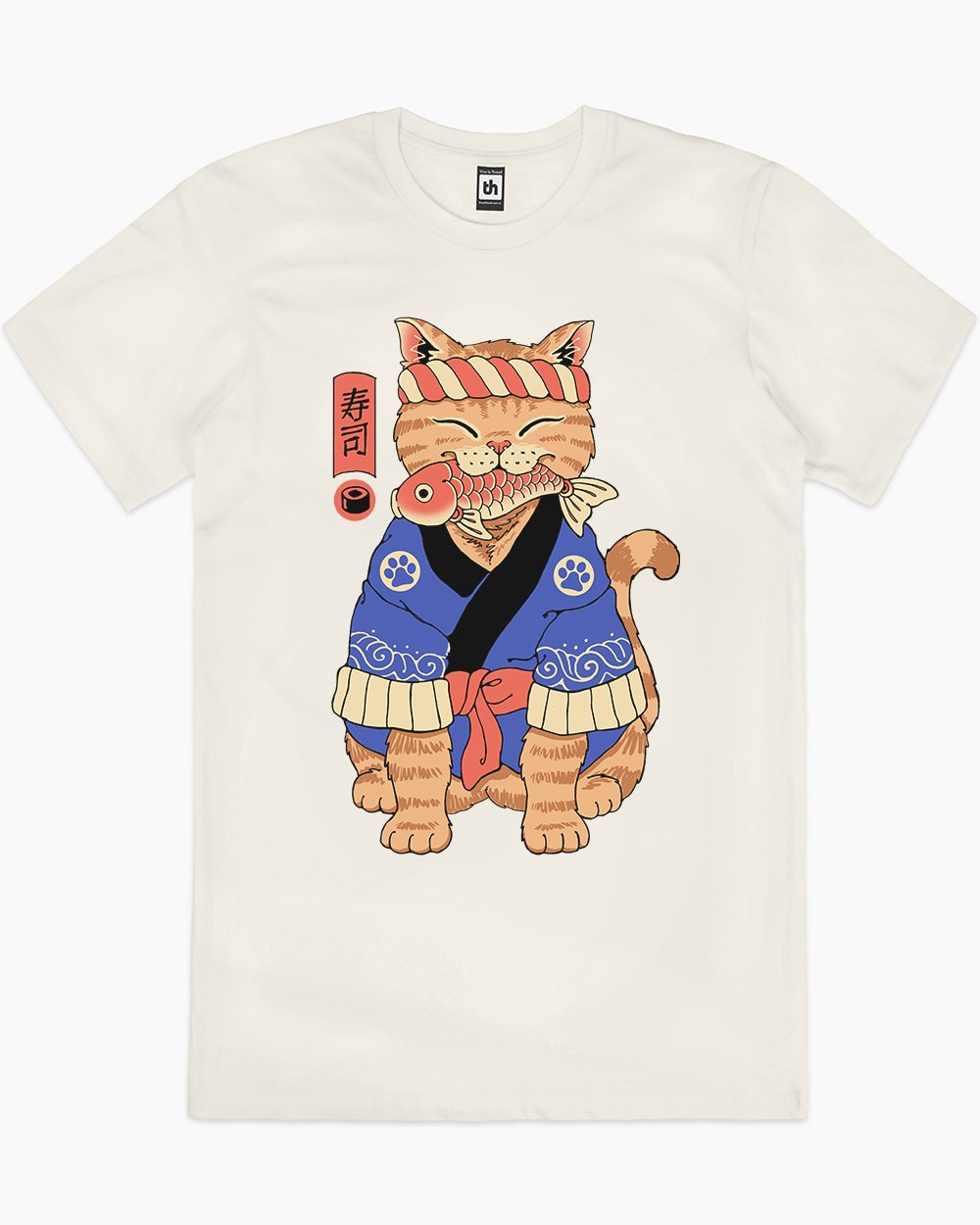 Sushi Meowster T-Shirt Australia Online #colour_natural