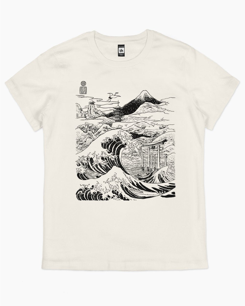 The Great Wave on Mount Fujiyama T-Shirt Australia Online #colour_natural