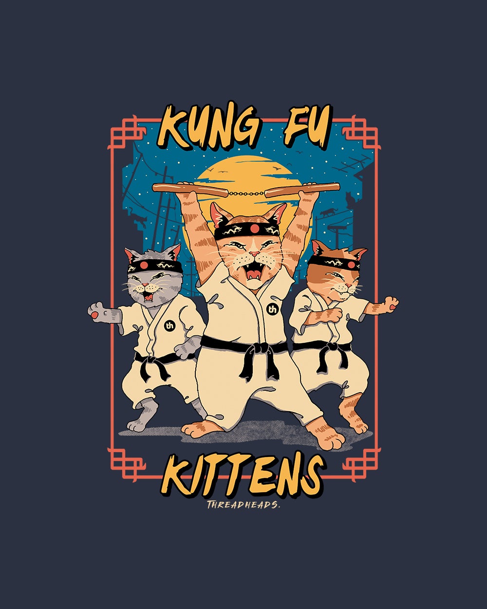 Kung Fu Kittens Kids T-Shirt Australia Online #colour_navy