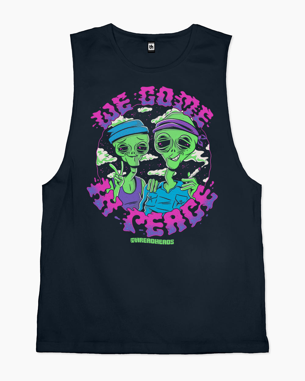 We Come in Peace Tank Australia Online #colour_navy