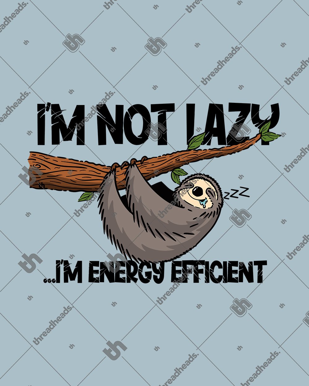 Energy Efficient Sloth T-Shirt Australia Online #colour_pale blue