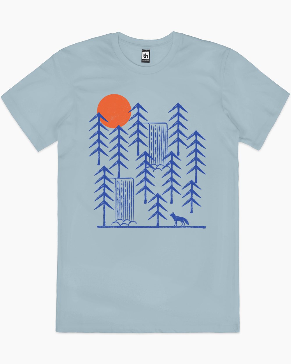 Wild Day Fox T-Shirt Australia Online #colour_pale blue