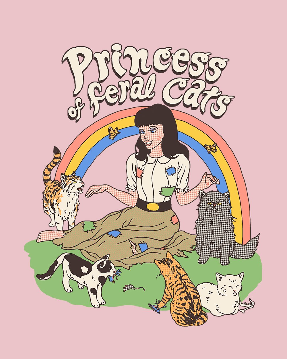 Princess of Feral Cats T-Shirt Australia Online #colour_pink