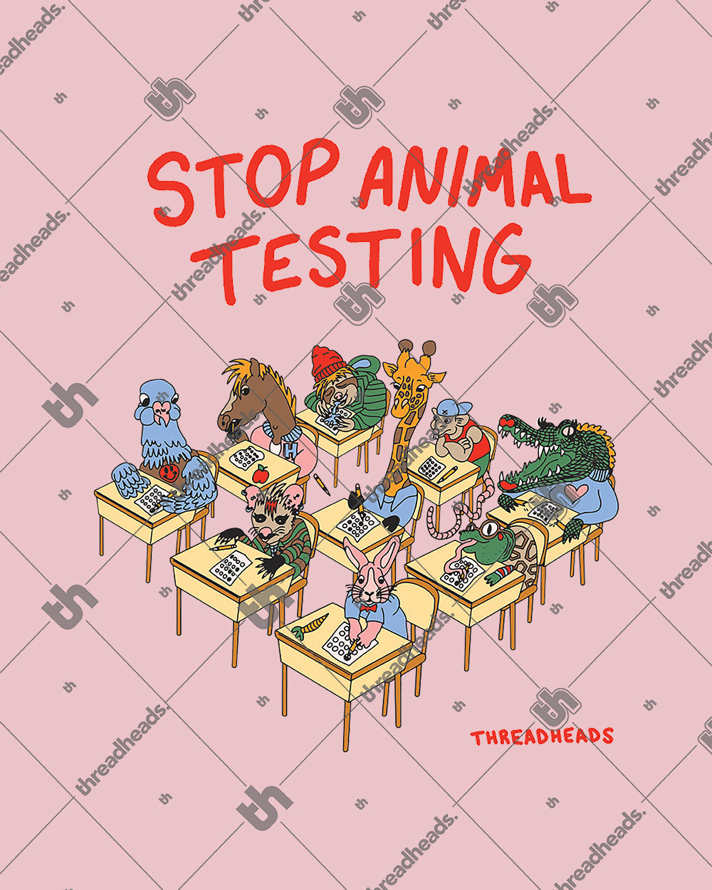 Stop Animal Testing Crop Tee Australia Online #colour_pink