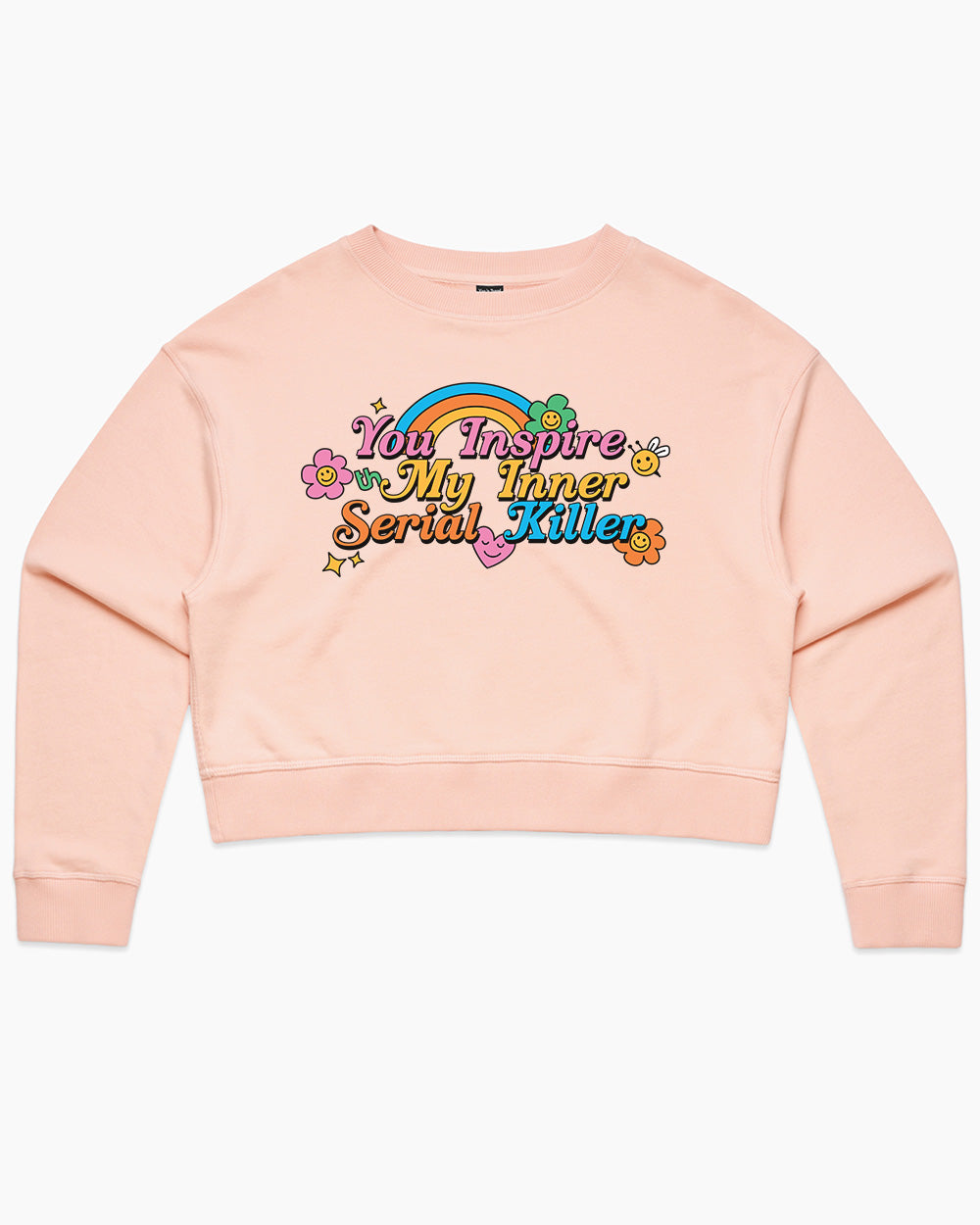 You Inspire My Inner Serial Killer Crop Sweater Australia Online #colour_pink