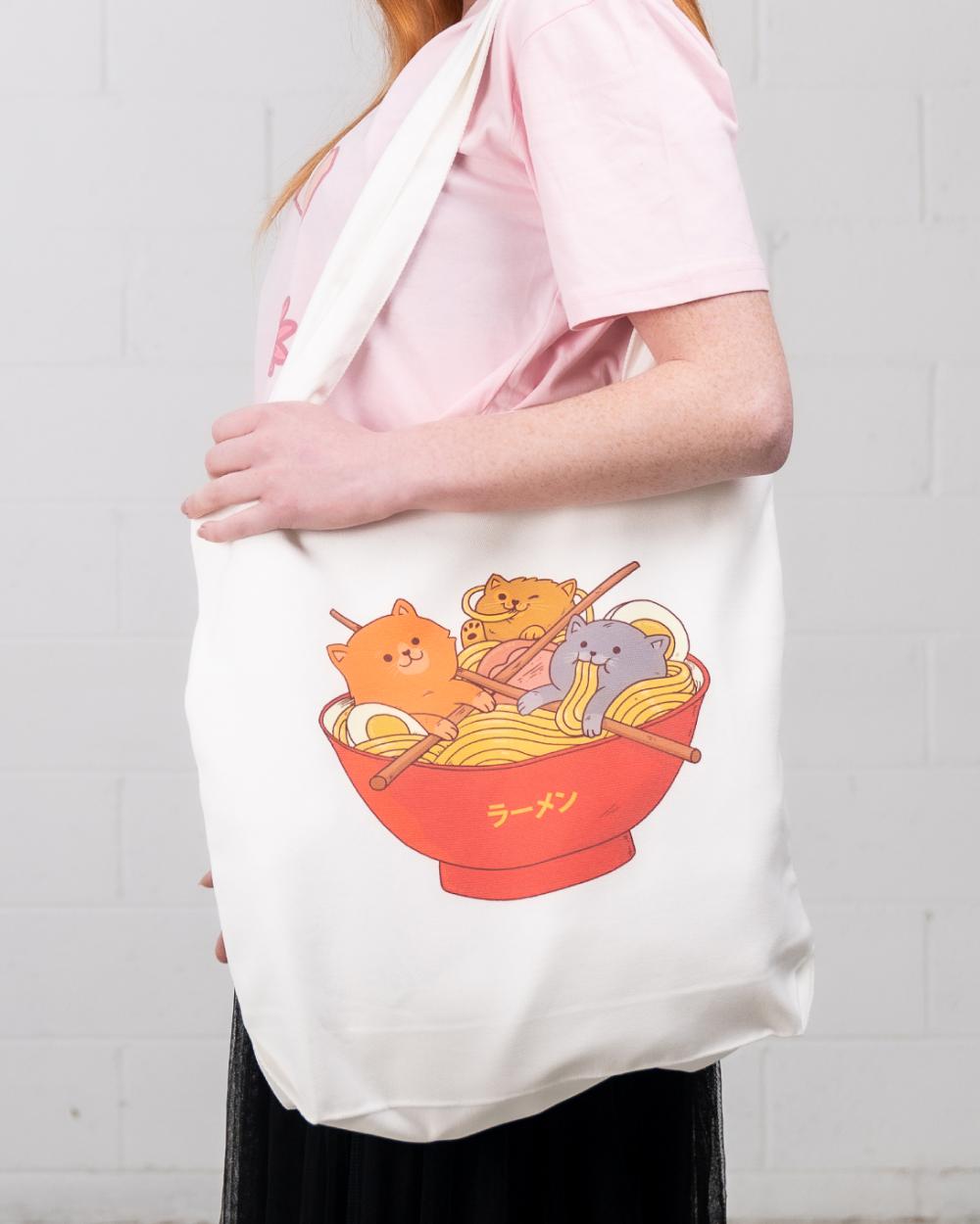 Ramen and Cats Tote Bag Australia Online #colour_natural