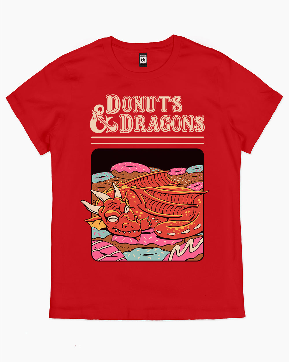 Donuts and Dragons T-Shirt Australia Online #colour_red