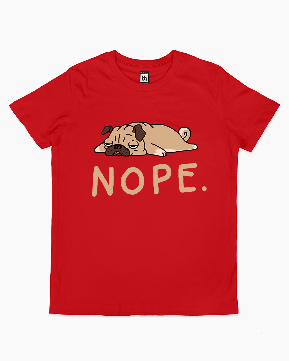 Nope Pug Kids T-Shirt Australia Online #colour_red