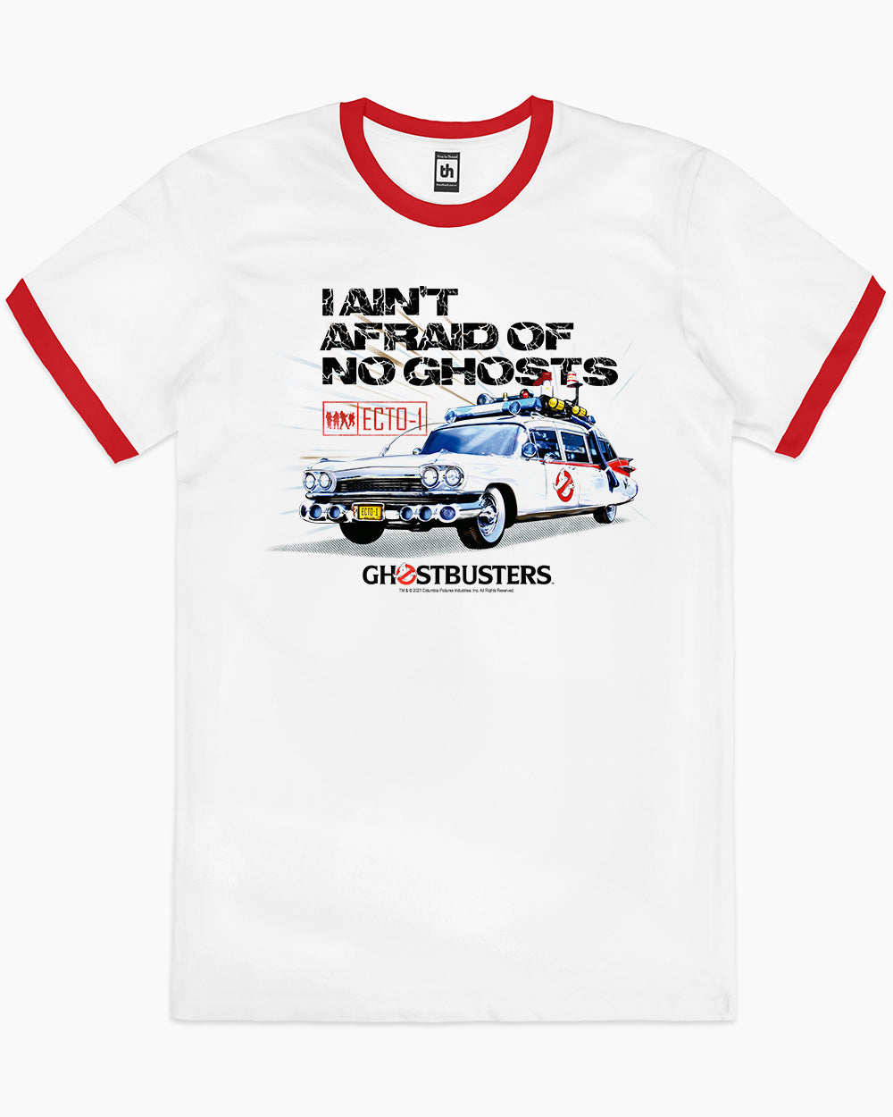 Ghostbusters Ectomobile T-Shirt Australia Online #colour_red ringer