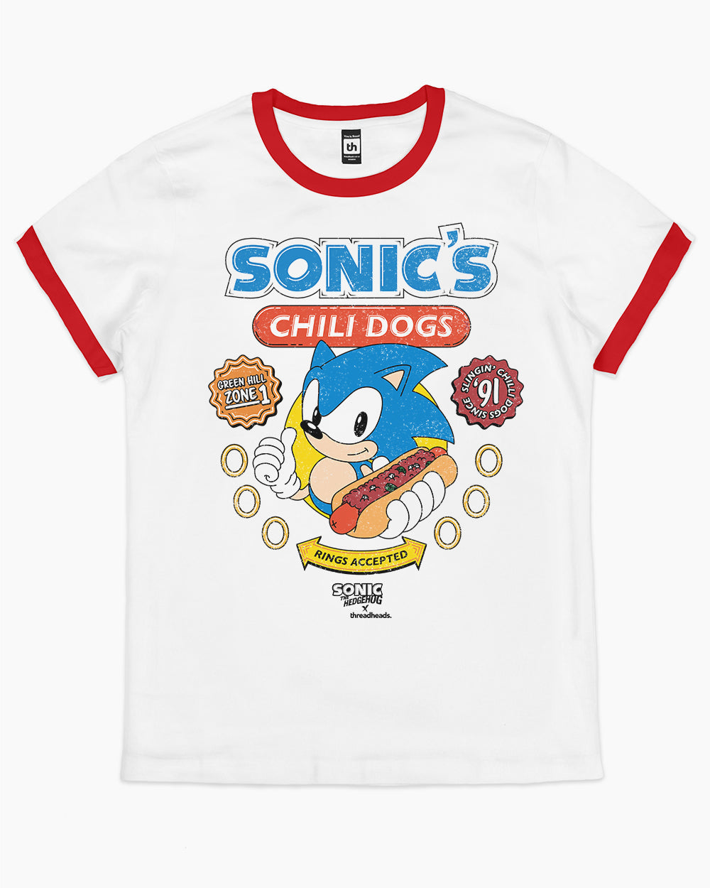 Sonic Chili Dogs T-Shirt Australia Online #colour_red ringer