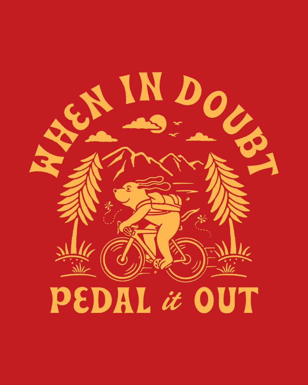 When in Doubt Pedal it Out T-Shirt Australia Online #colour_red