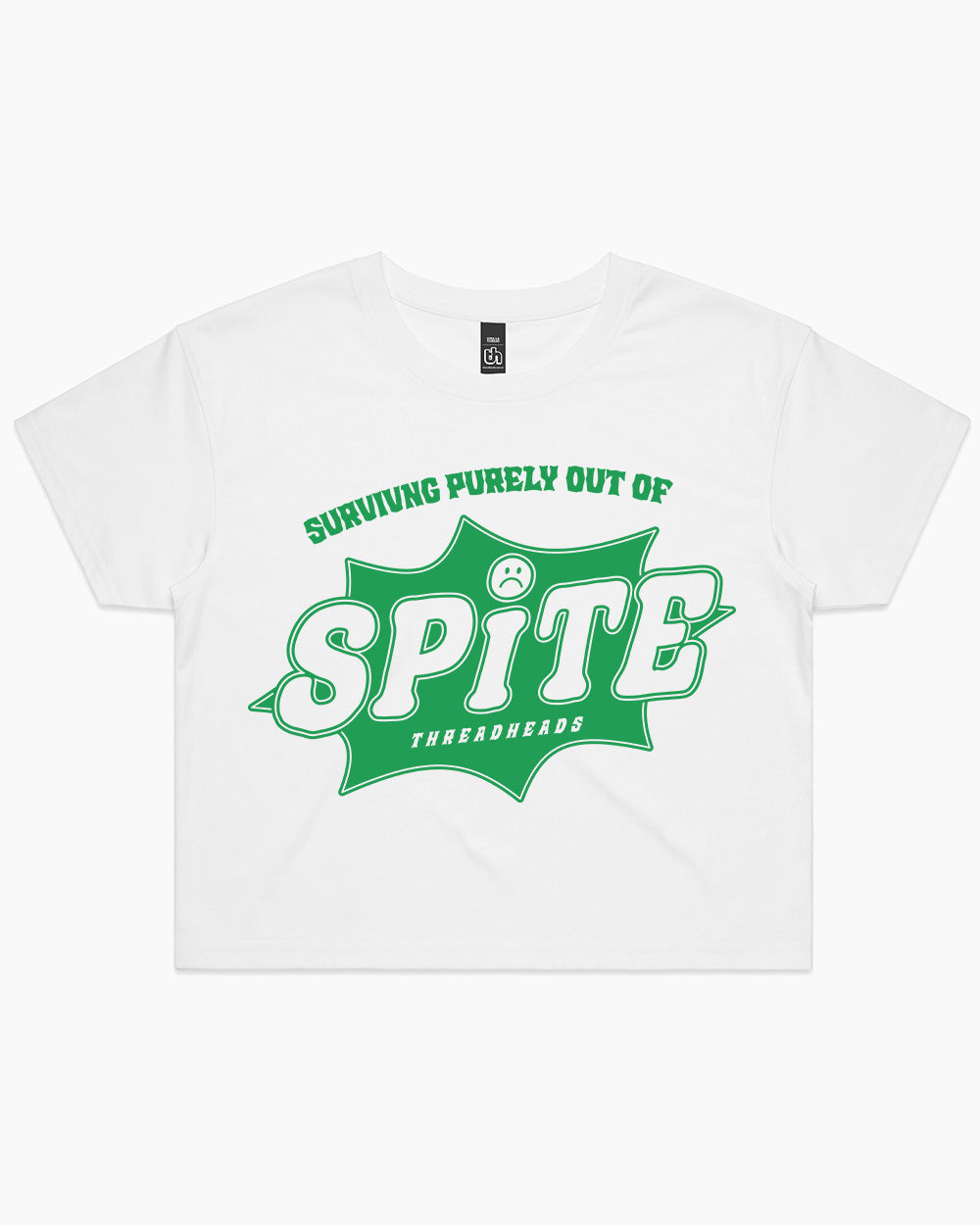 Surviving Purely Out Of Spite Crop Tee Australia Online #colour_white
