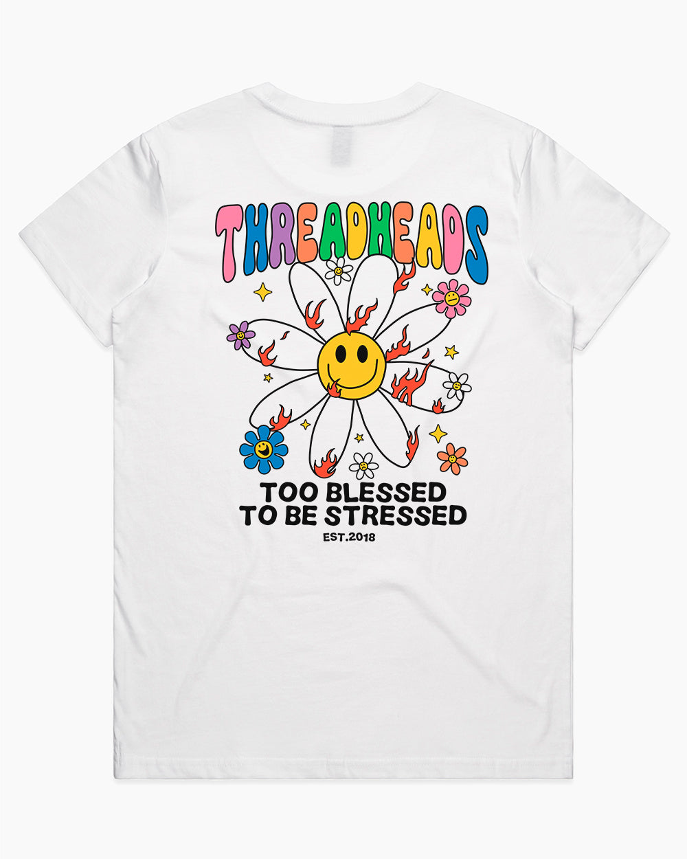 Too Blessed to be Stressed T-Shirt Australia Online #colour_white