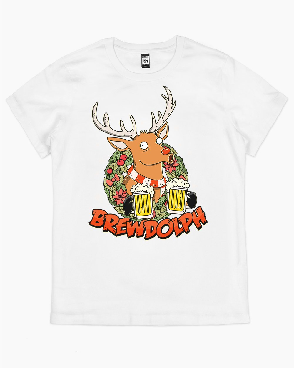 Brewdolph T-Shirt Australia Online #colour_white