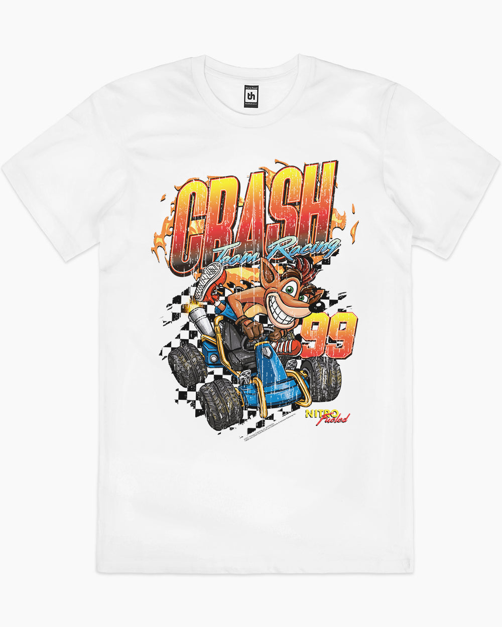 Crash Racing T-Shirt Australia Online #colour_white
