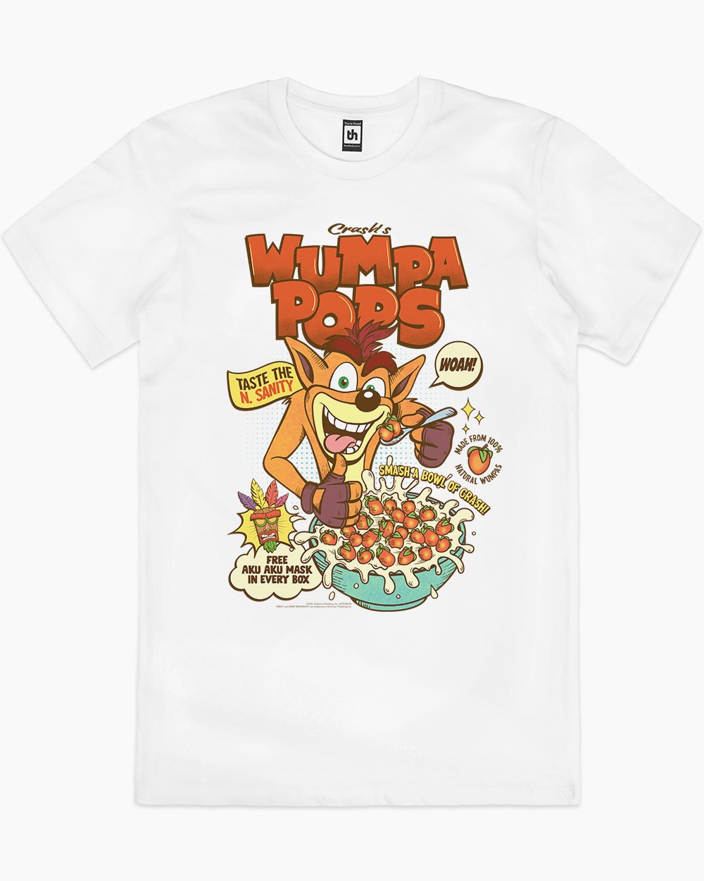 Crash Wumpa Cereal T-Shirt Australia Online #colour_white