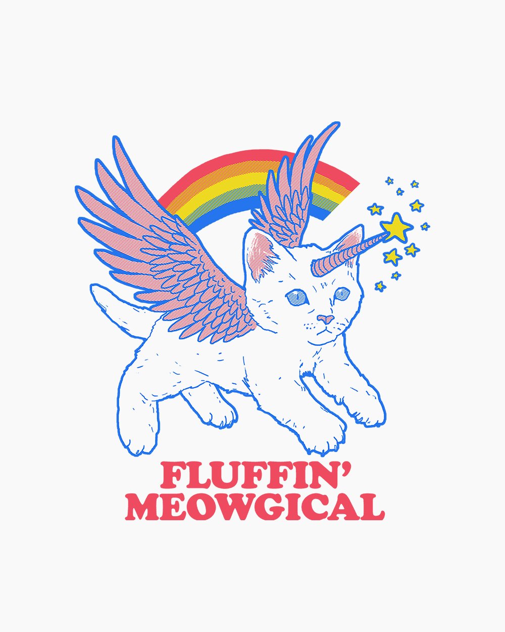 Fluffin Meowgical T-Shirt Australia Online #colour_white