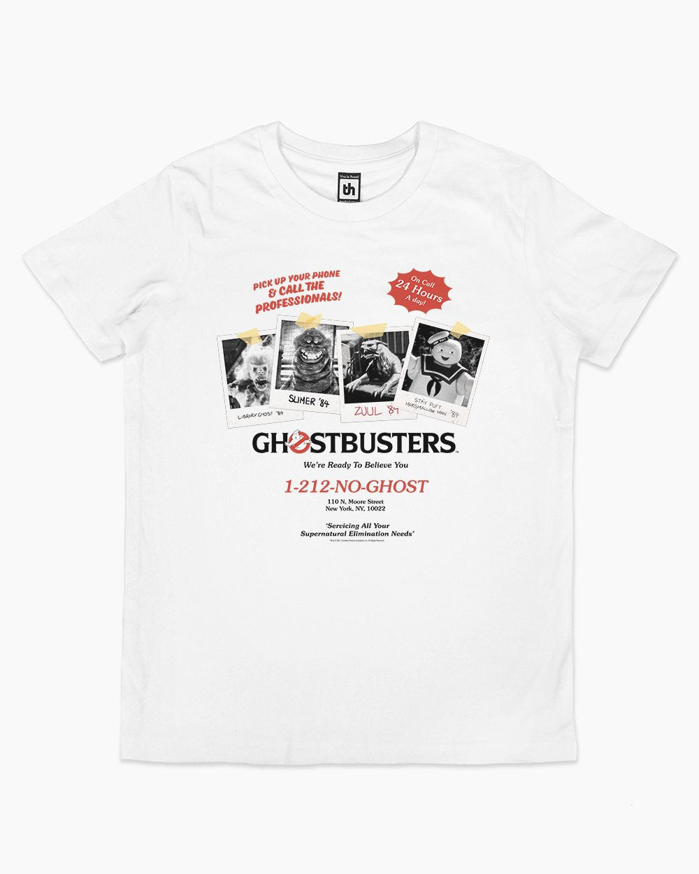 Ghostbusters Call the Professionals Kids T-Shirt Australia Online #colour_white