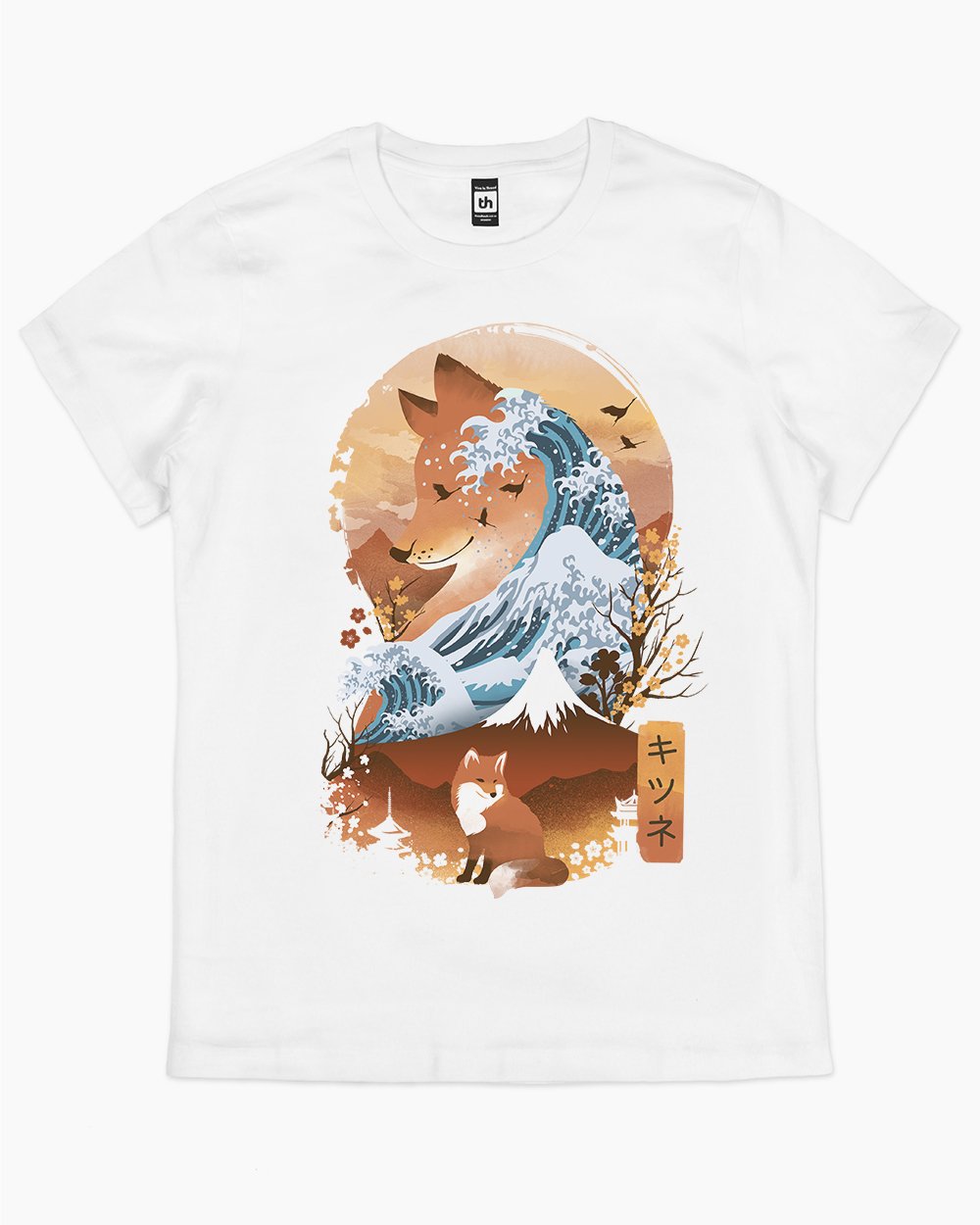 Kitsune Landscape T-Shirt Australia Online #colour_white