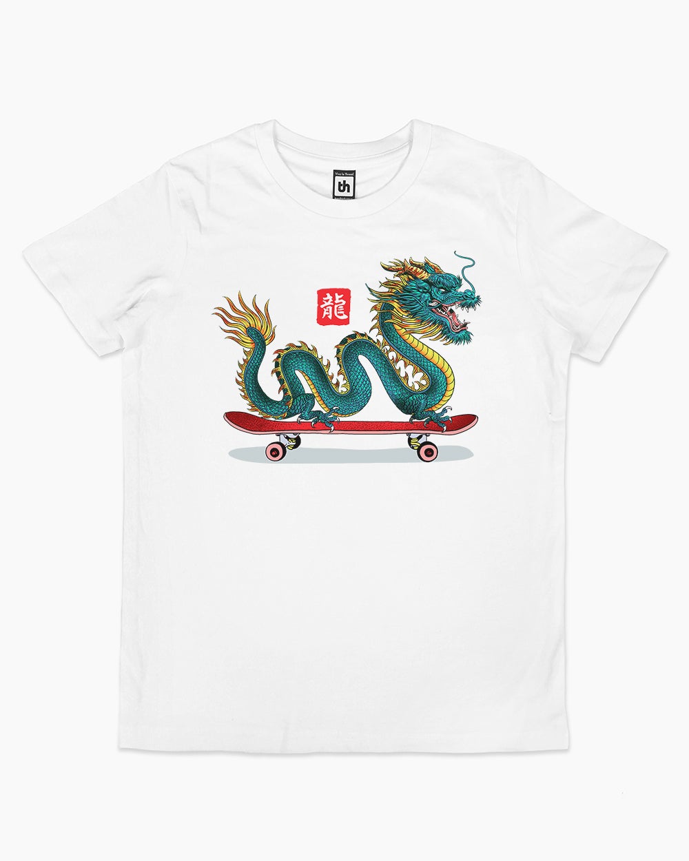 Long Board Dragon Kids T-Shirt Australia Online #colour_white