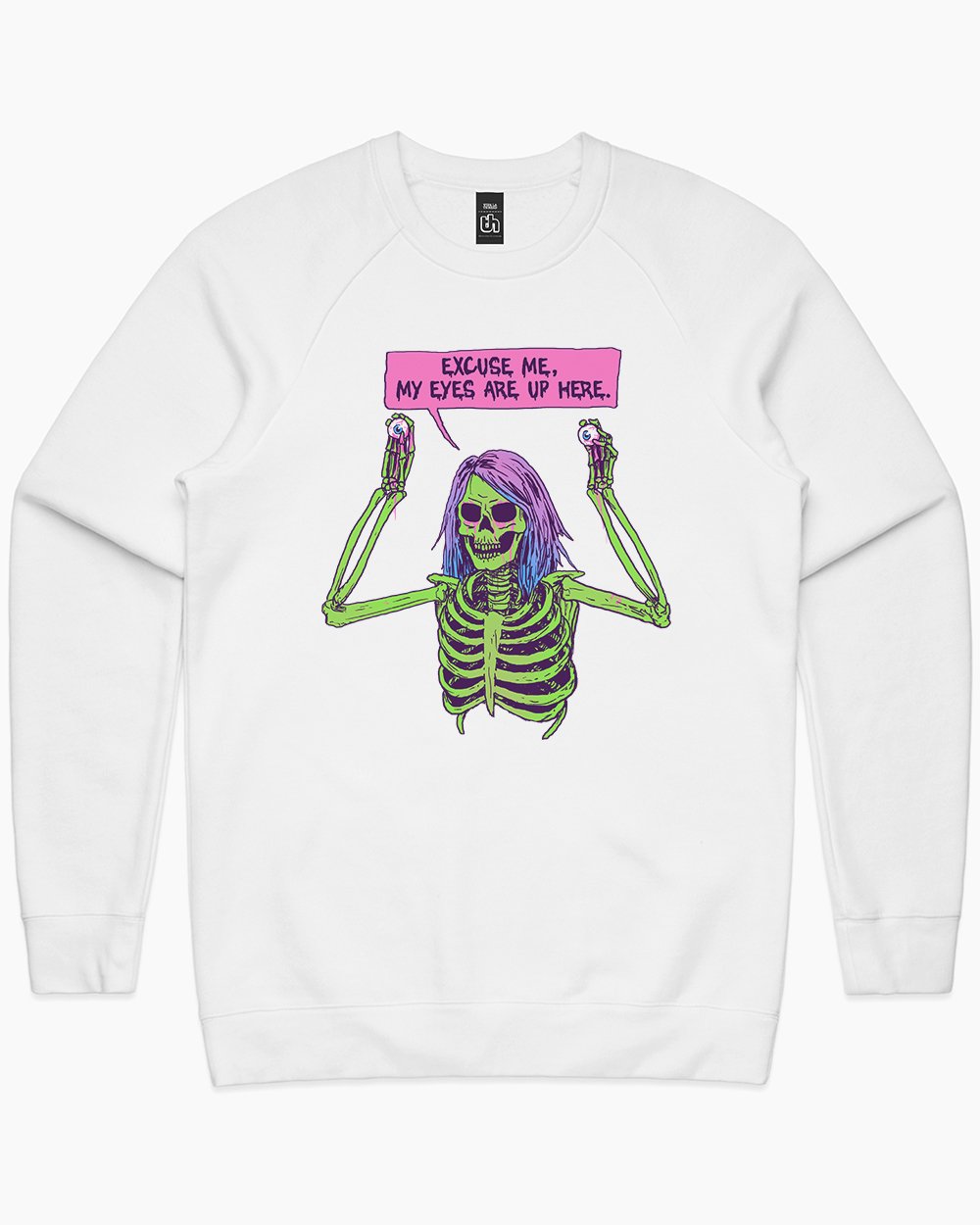 My Eyes are Up Here Sweater Australia Online #colour_white