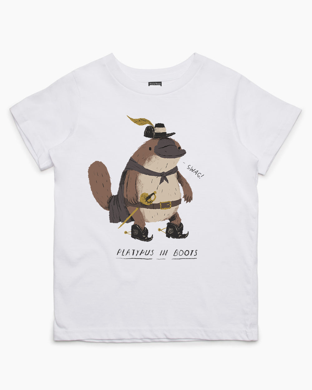 Platypus in Boots Kids T-Shirt Australia Online #colour_white