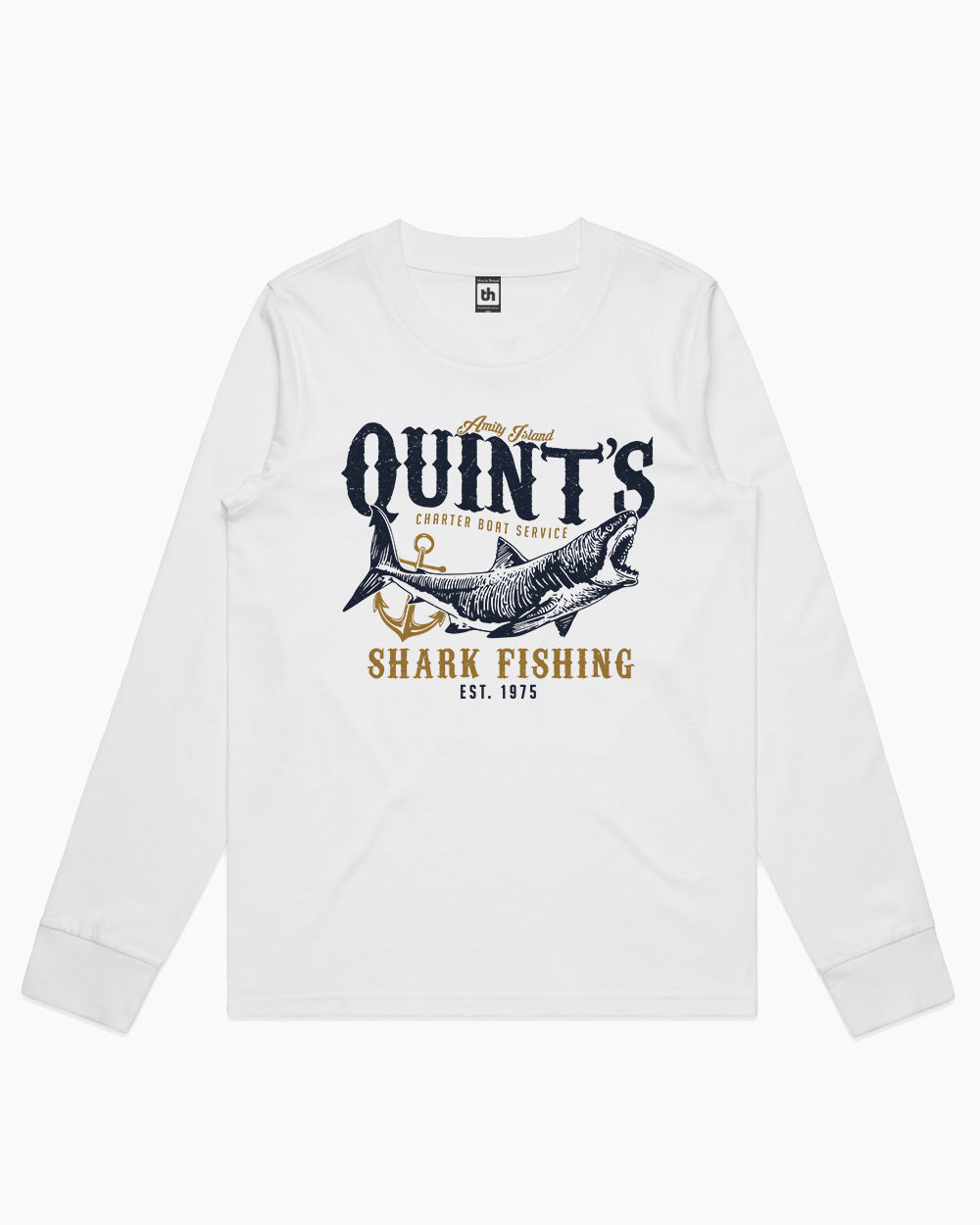 Quint's Shark Fishing Long Sleeve Australia Online #colour_white