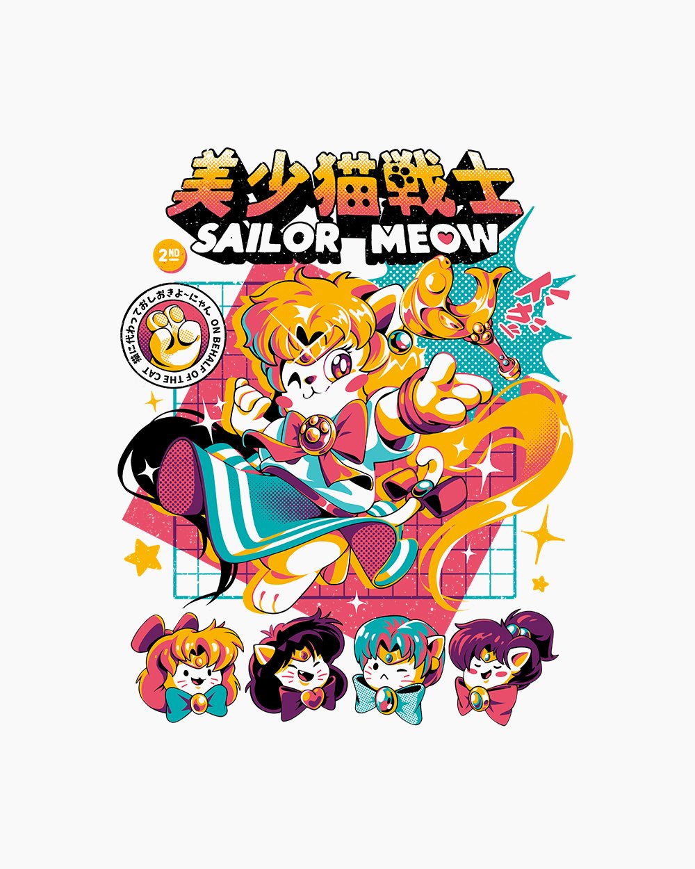 Sailor Meow II Kids T-Shirt Australia Online #colour_white