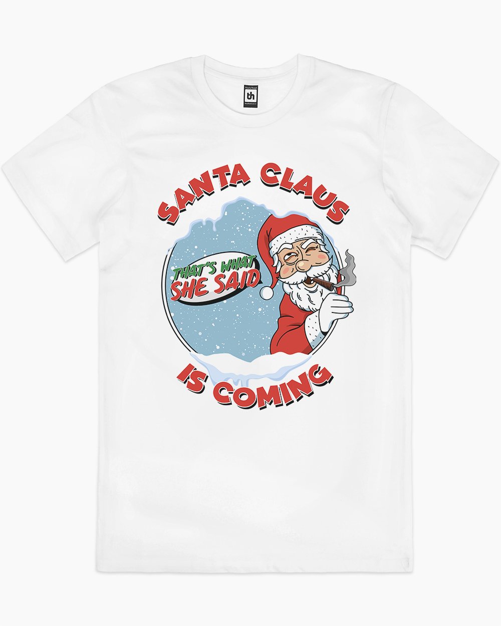 Santa is Coming T-Shirt Australia Online #colour_white