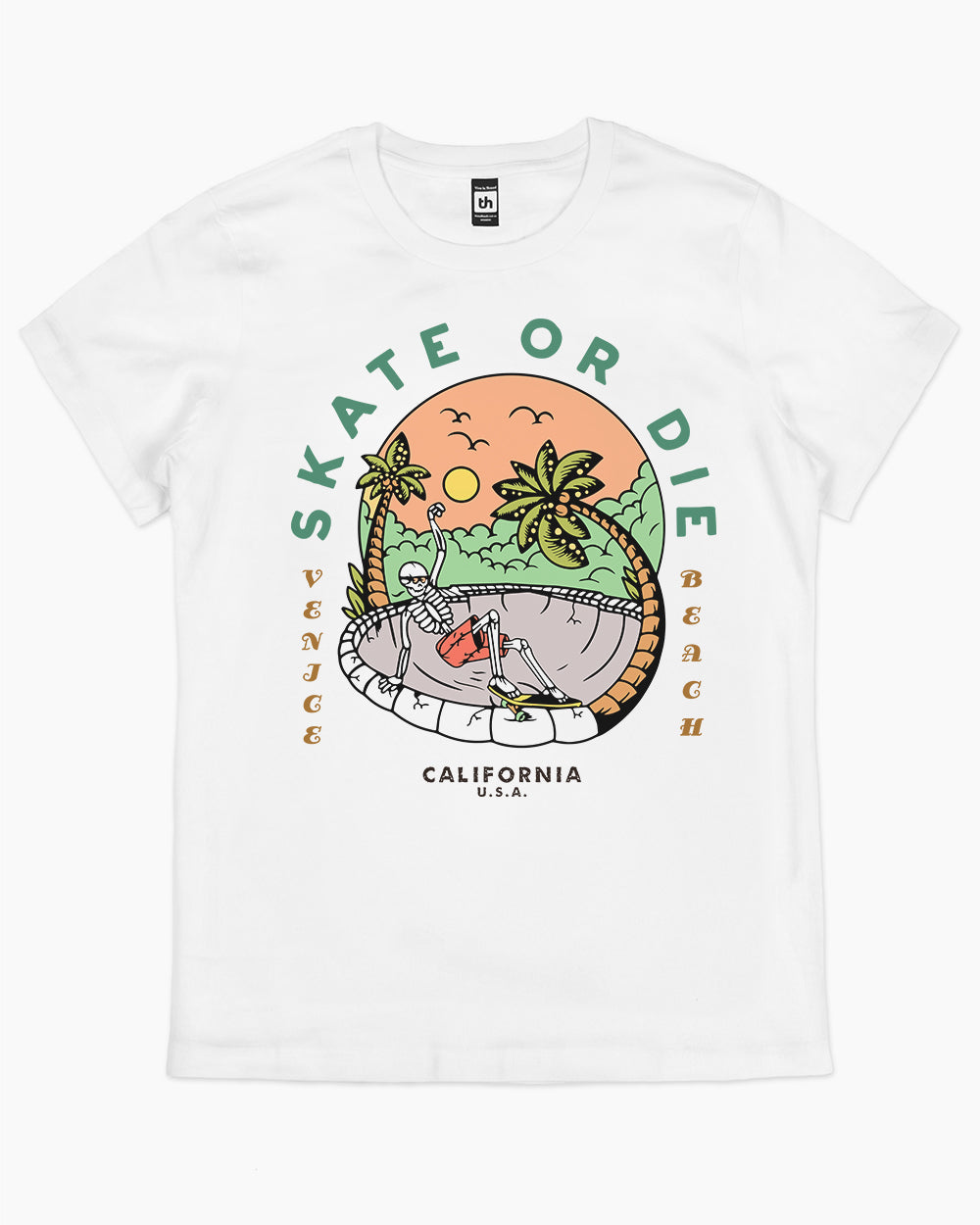 Skate or Die T-Shirt Australia Online #colour_white