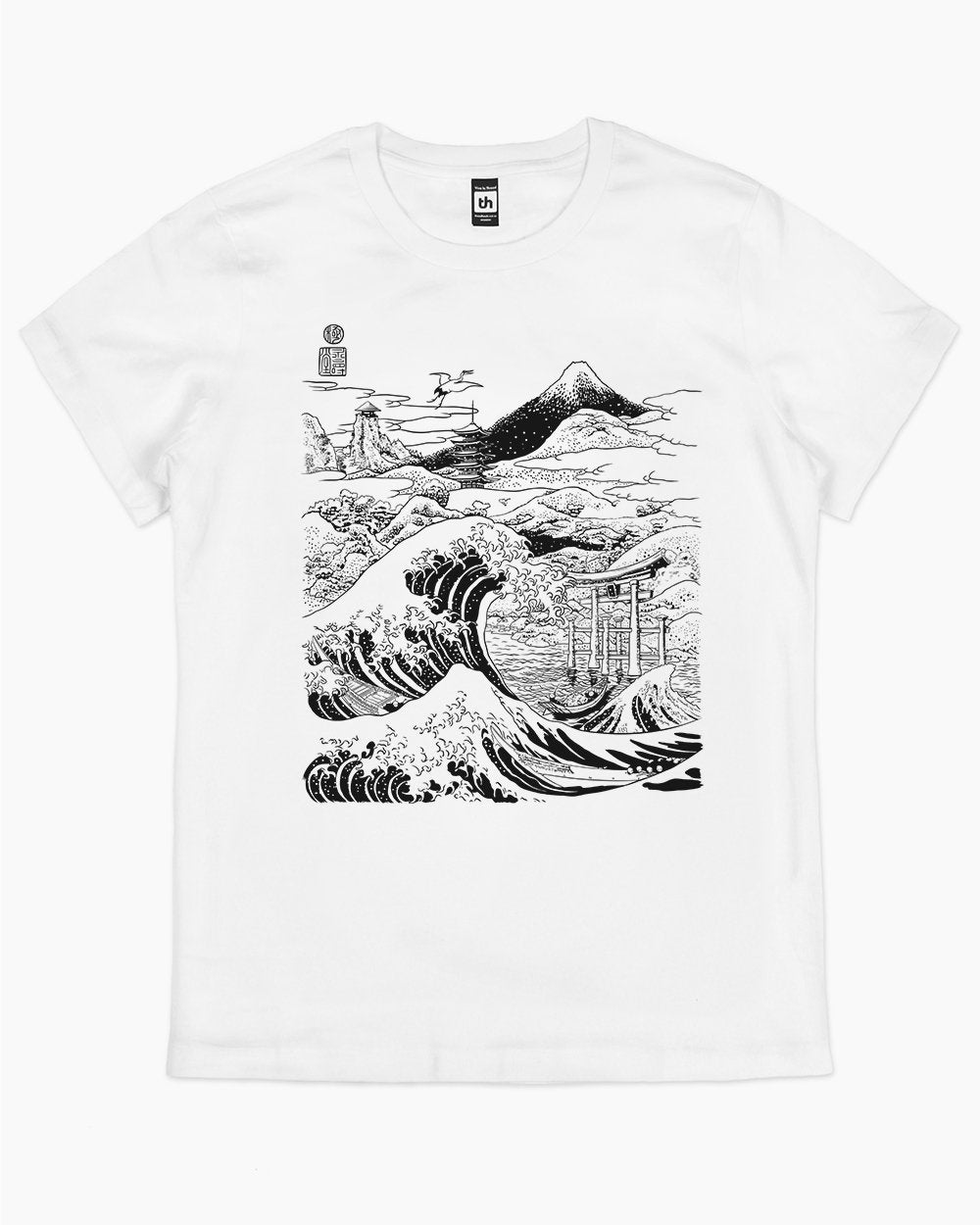 The Great Wave on Mount Fujiyama T-Shirt Australia Online #colour_white