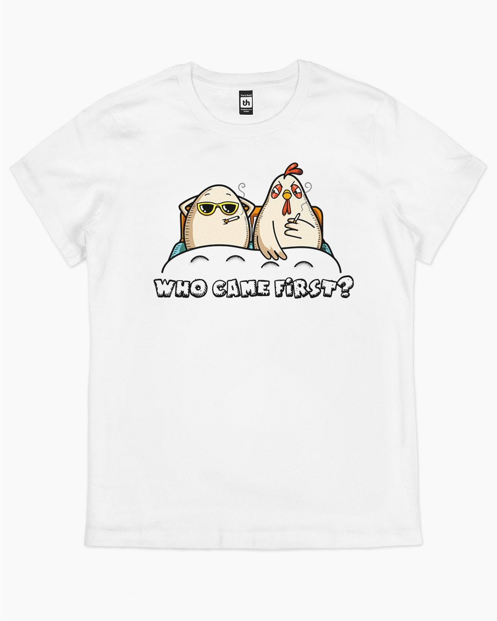 Who Came First T-Shirt Australia Online #colour_white
