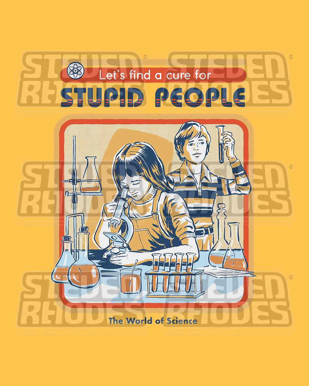 Let's Find a Cure for Stupid People Kids T-Shirt Australia Online #colour_yellow