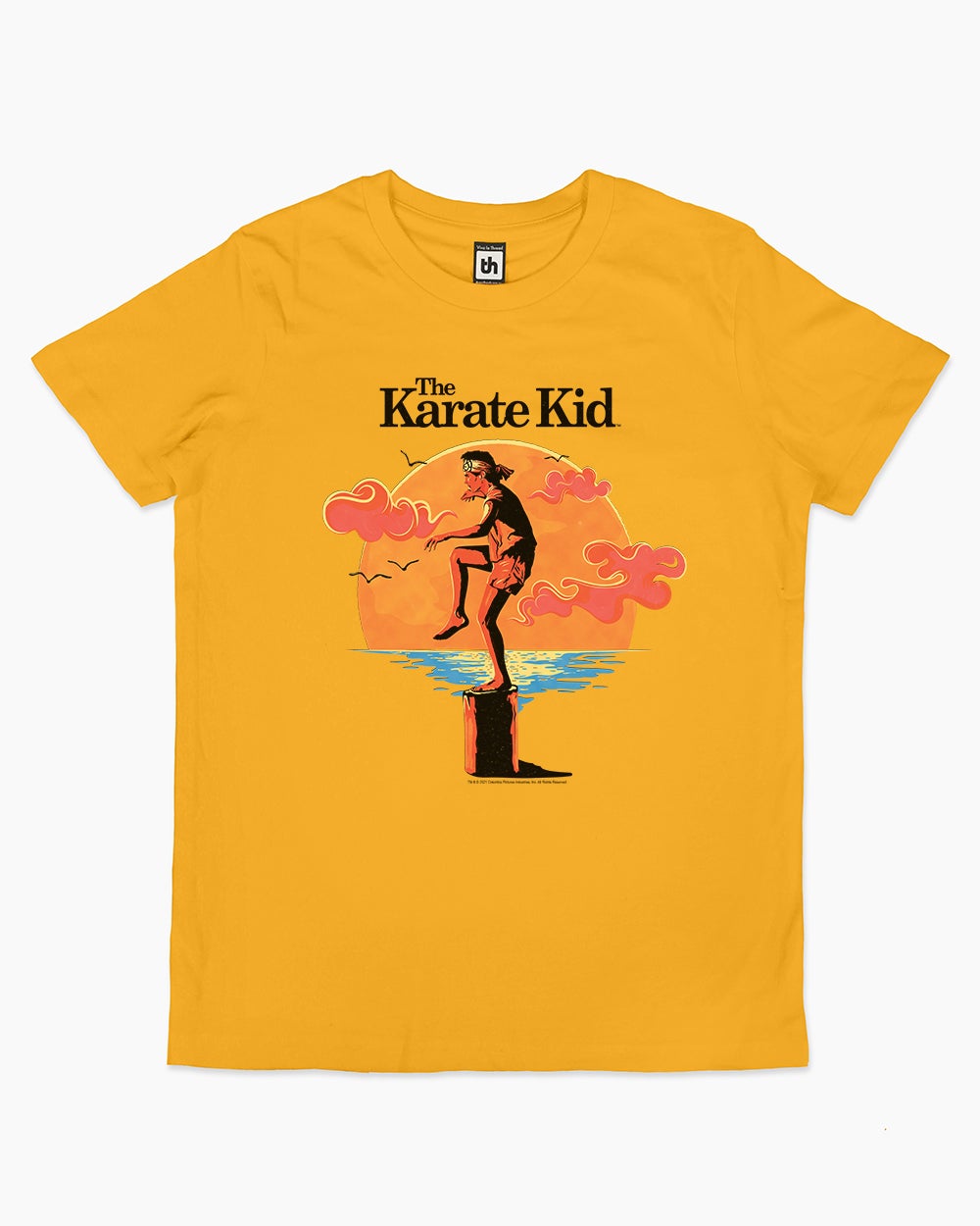 Karate Kid Crane Kick Sunset Kids T-Shirt Australia Online #colour_yellow