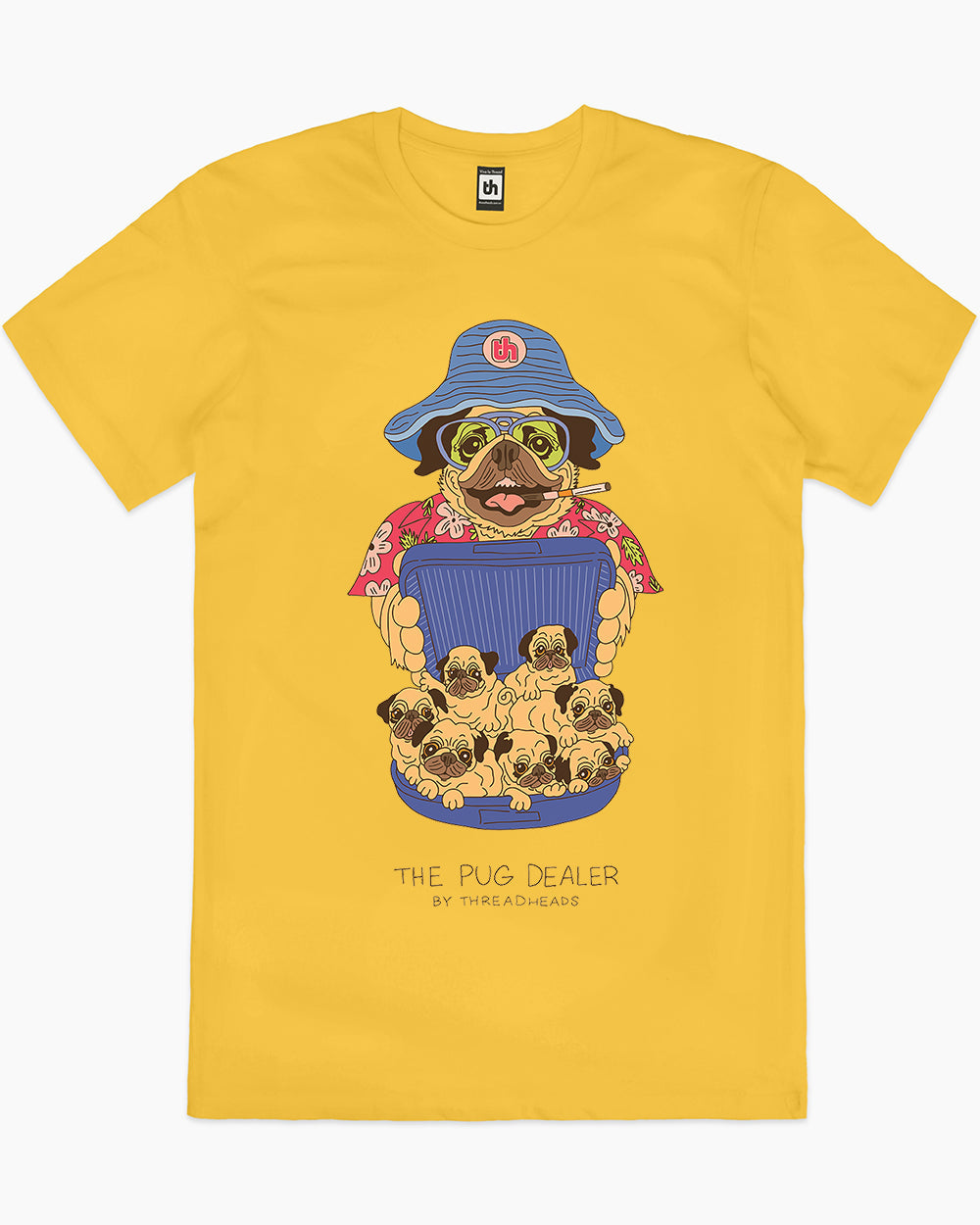 Pug Dealer T-Shirt Australia Online #colour_yellow